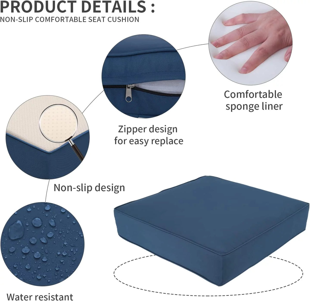 Water-Resistant Outdoor Replacement Cushions for 7-Piece Sectional I65293