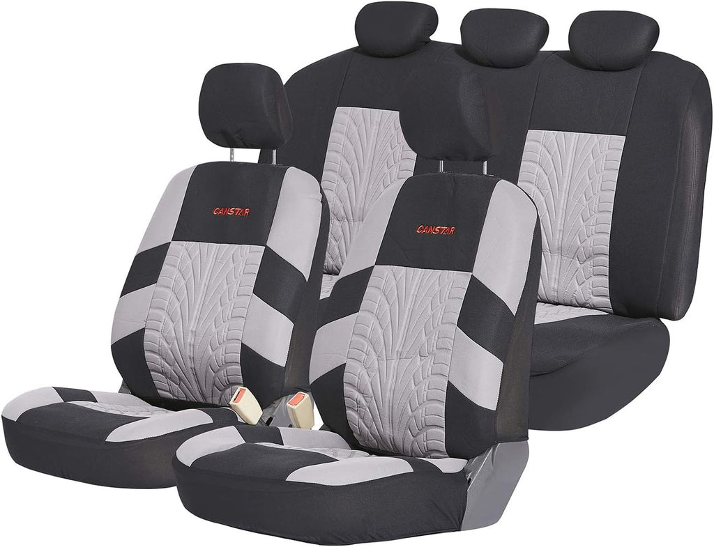 11 Pcs Gray Universal Car Seat Cover Set U80529
