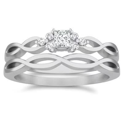 1.50 Carat Princess Cut Moissanite Ring Set on 10k Gold L529