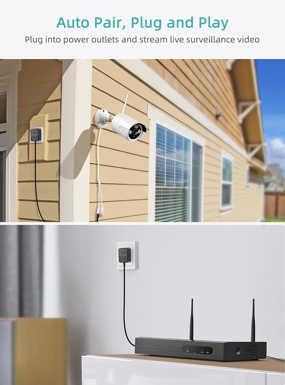 1080P 8CH NVR 4Pcs Wireless Security Camera System with 1TB Hard Drive H112