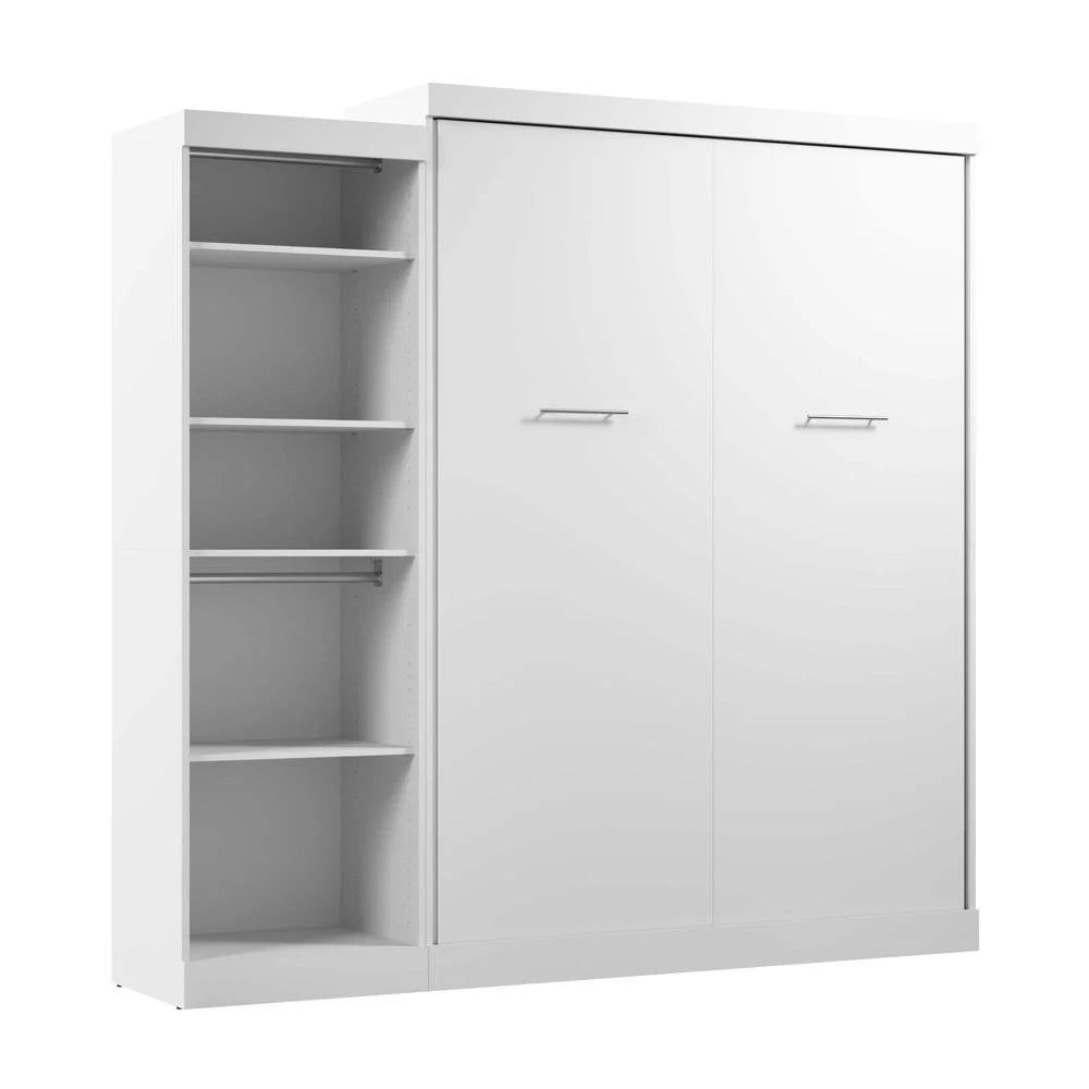 Queen Murphy Bed with Closet Organizer in White Q865399