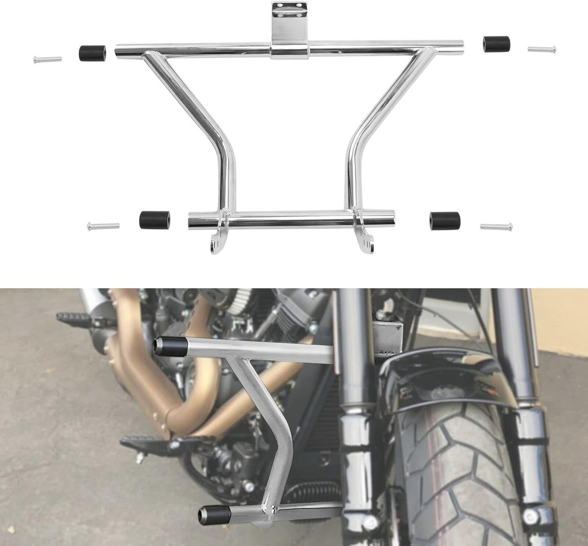 1 1/4" Chrome Iron Engine Guard X4308