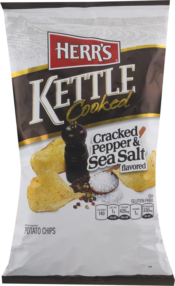 Kettle Cooked Cracked Pepper & Sea Salt Potato Chips 4-Pack 7.5 oz M21873