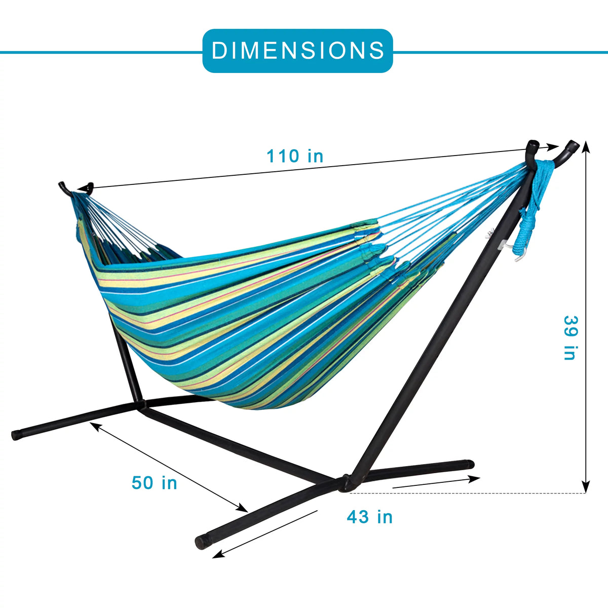 Double Cotton Swing Hammock with Steel Stand L83233