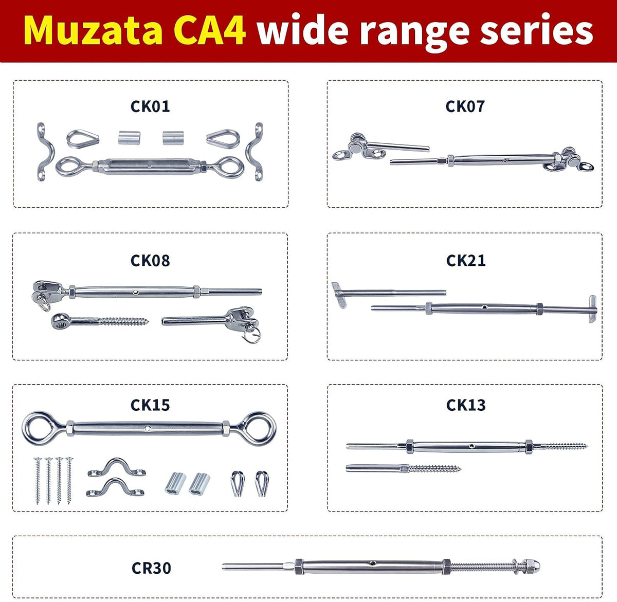 1/8 Cable Railing Kit Hardware Stainless Steel Turnbuckle Z171234