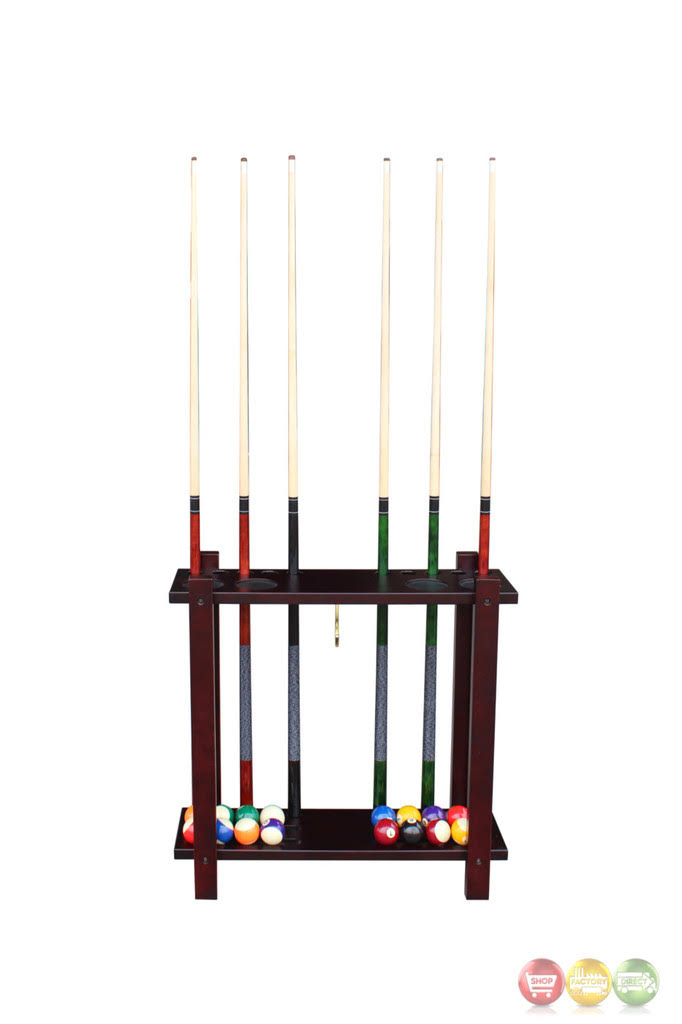 Walnut Finish Floor Cue Rack Q13016