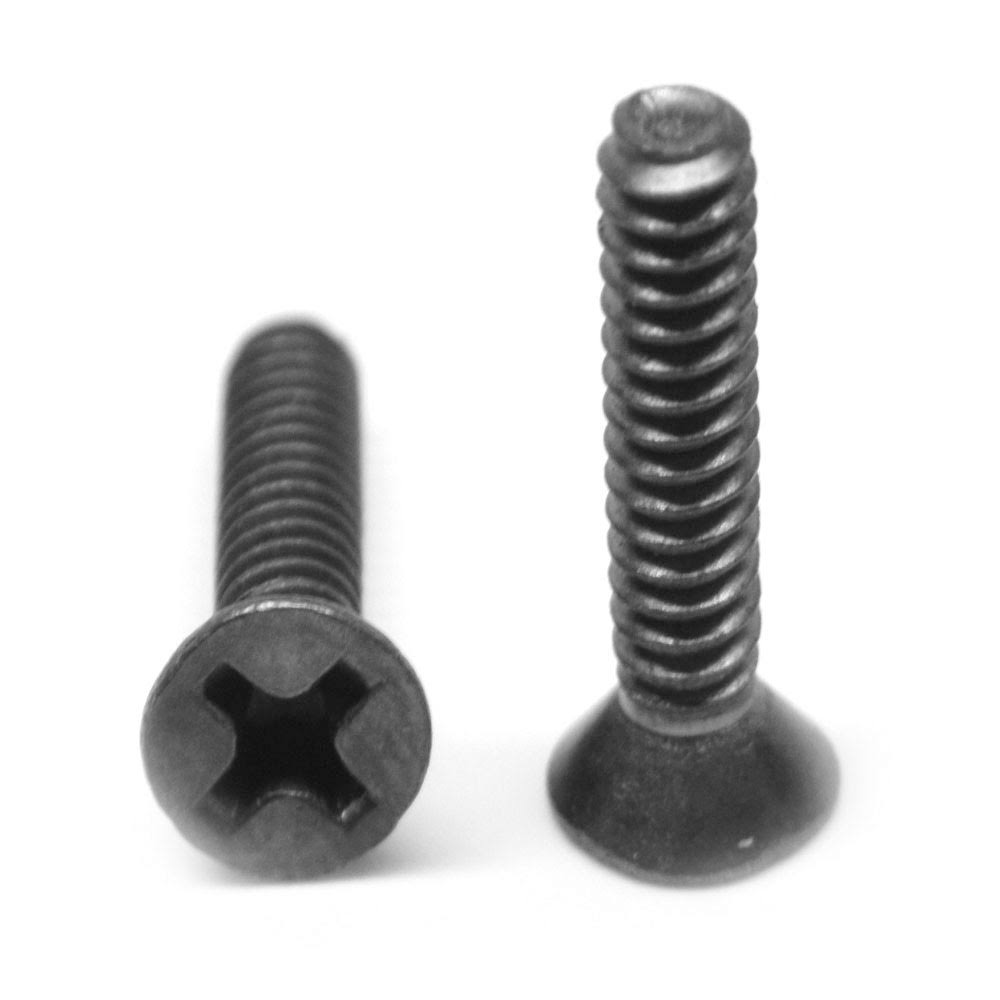 1/4-20 x 1 Black Zinc Plated Flat Head Machine Screw V6808