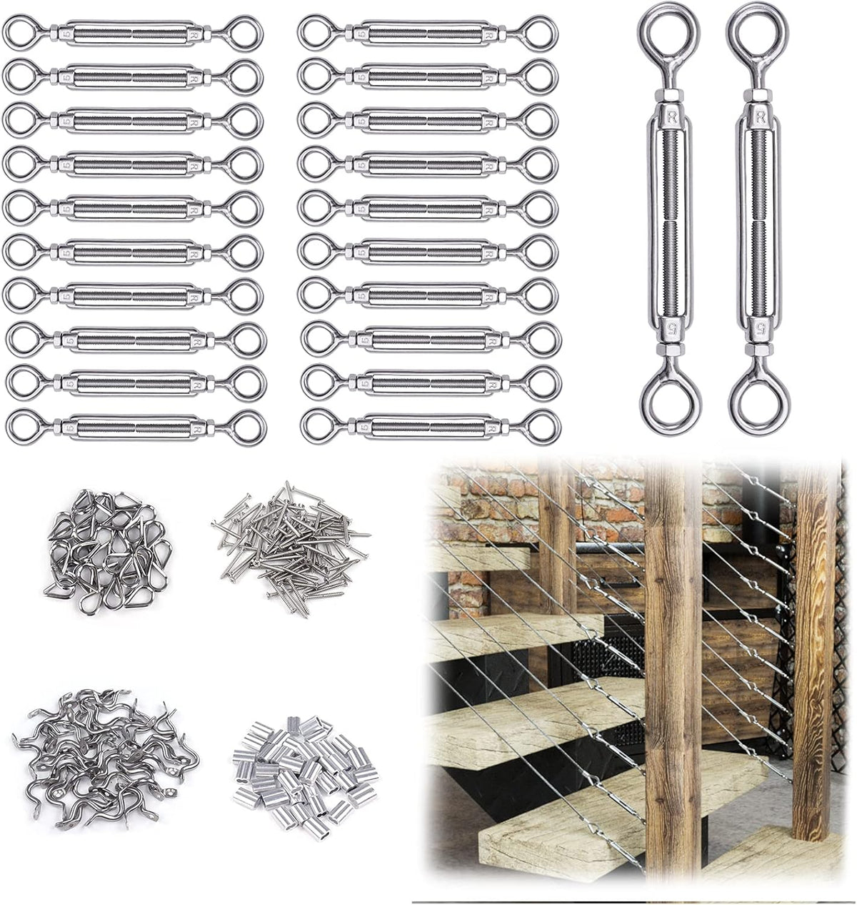 1/8 Cable Railing Kit Hardware Stainless Steel Turnbuckle Z171234