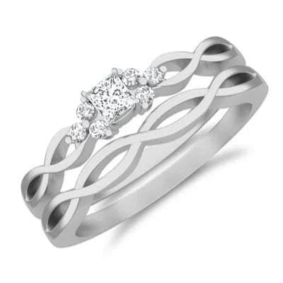 1.50 Carat Princess Cut Moissanite Ring Set on 10k Gold L529