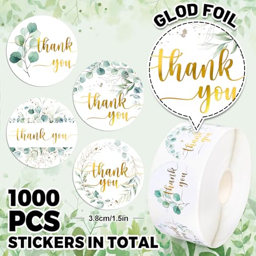 1000Pcs Christmas Gold Foil Stickers Roll K57922