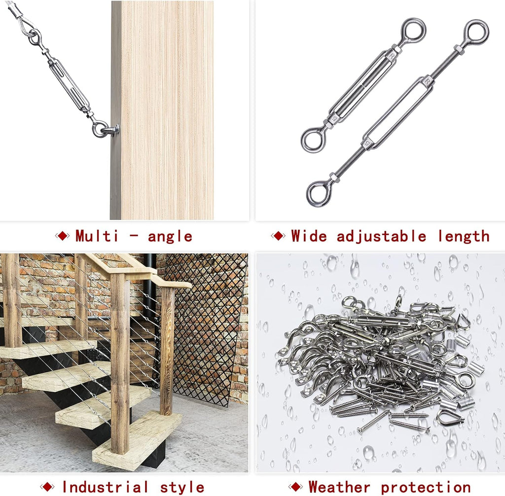 1/8 Cable Railing Kit Hardware Stainless Steel Turnbuckle Z171234