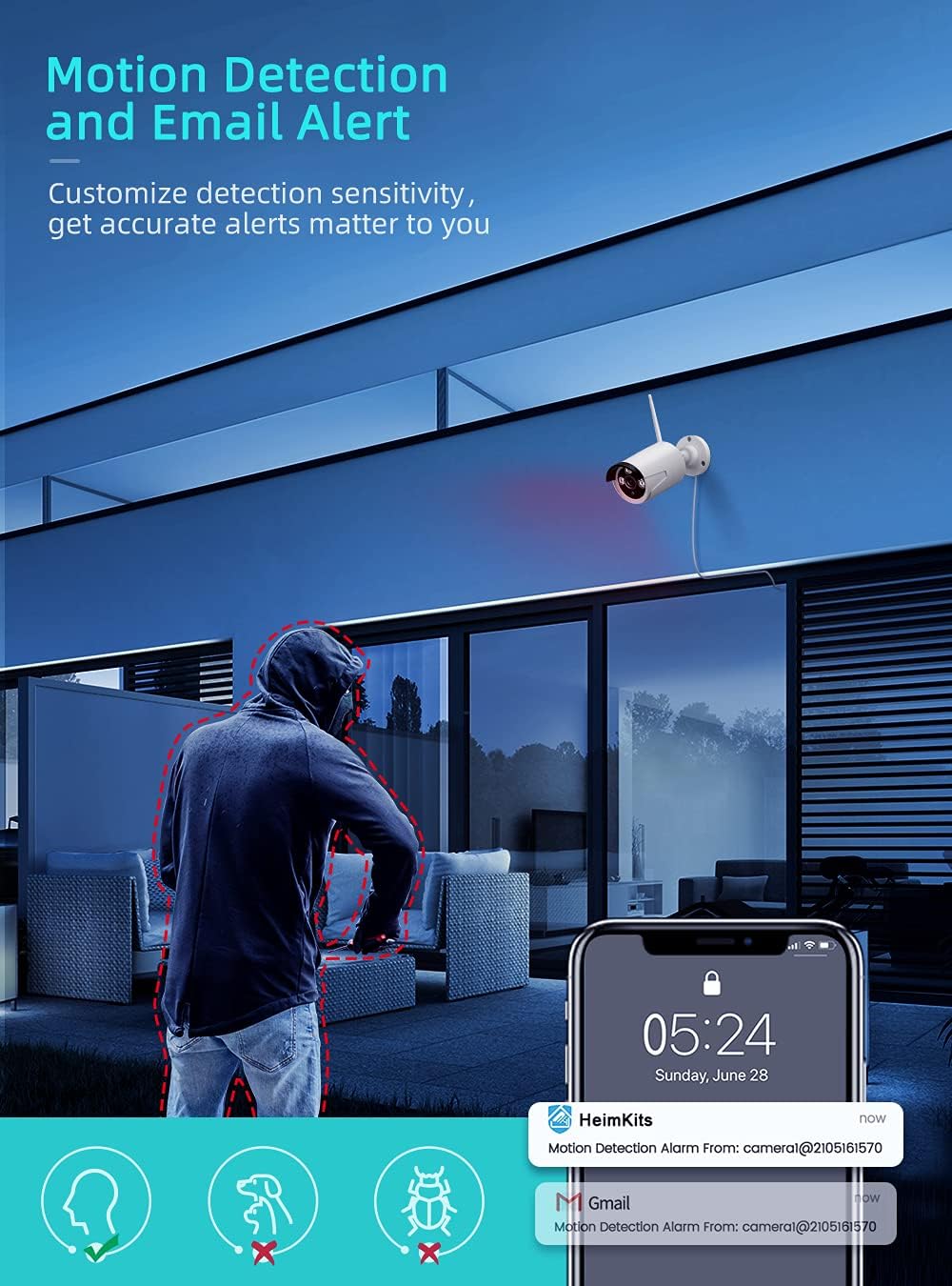 1080P 8CH NVR 4Pcs Wireless Security Camera System with 1TB Hard Drive H112