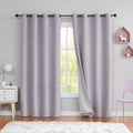 100% Blackout Linen Texture Curtain Panels 50"x95"x2 S29045