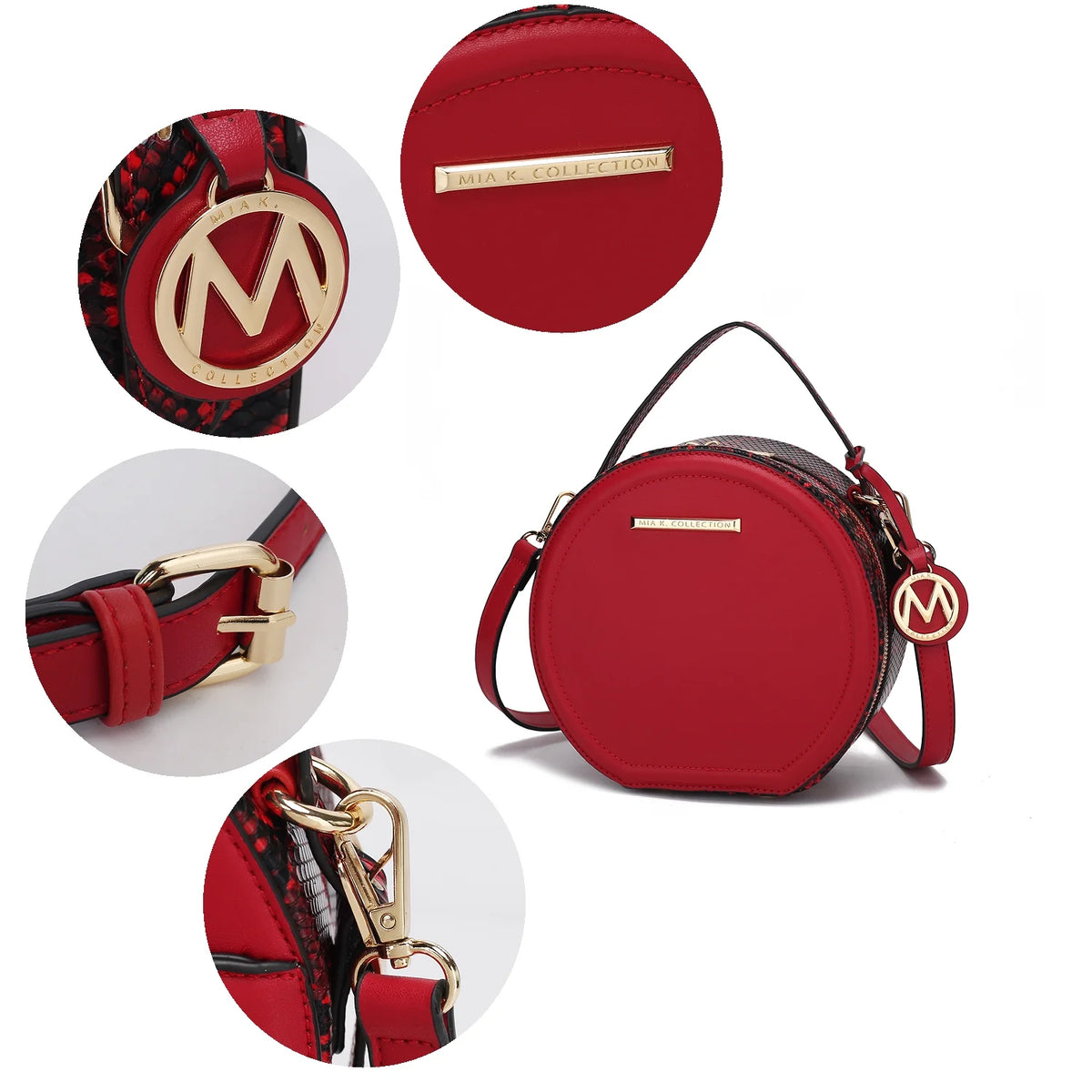 Red Vegan Leather Crossbody Bag F326