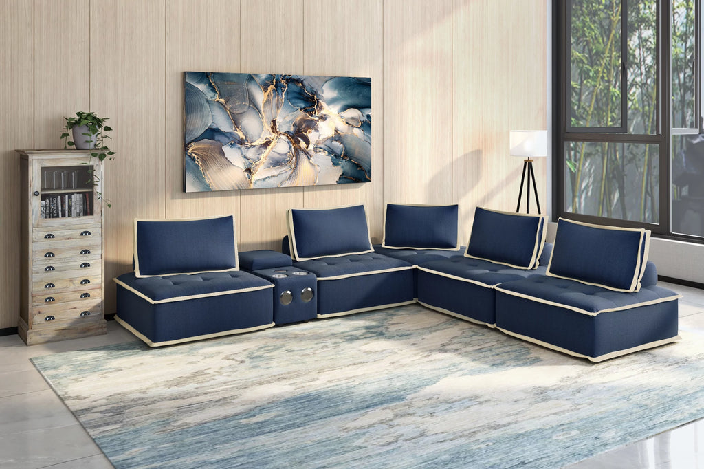6 Pc Sectional Sofa with USB Storage D772381