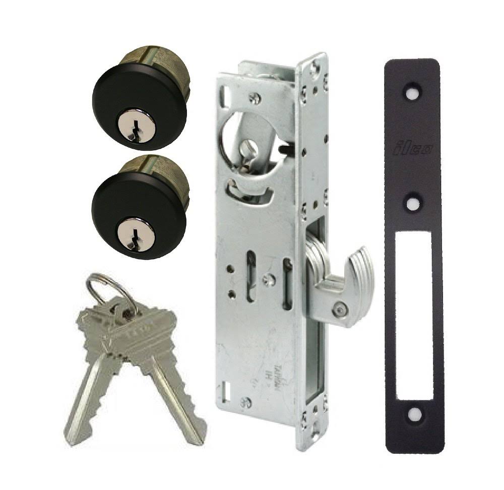 Storefront Door Mortise Lock Hook Deadbolt Double Keyed Cylinder Combo Z3647