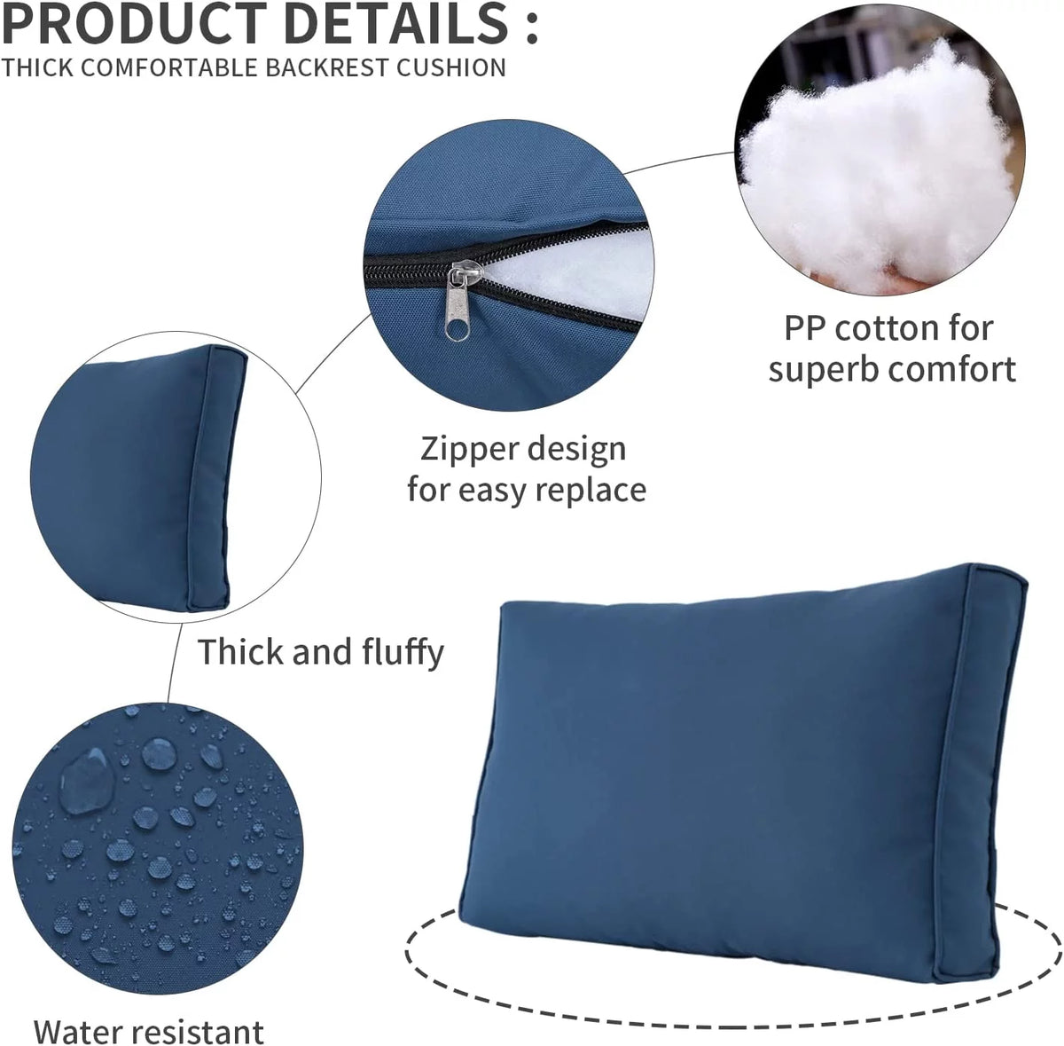 Water-Resistant Outdoor Replacement Cushions for 7-Piece Sectional I65293