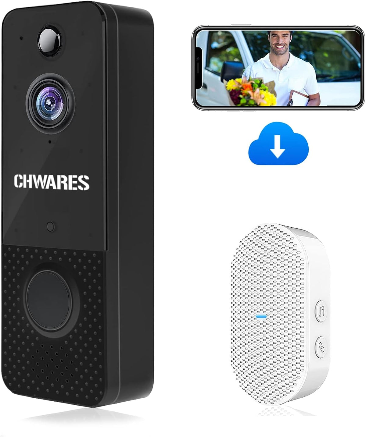 1080p HD Wireless Video Doorbell Camera with Night Vision C7008