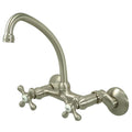 Two Handle High Arch Spout Wall Mount Kitchen Faucet A336