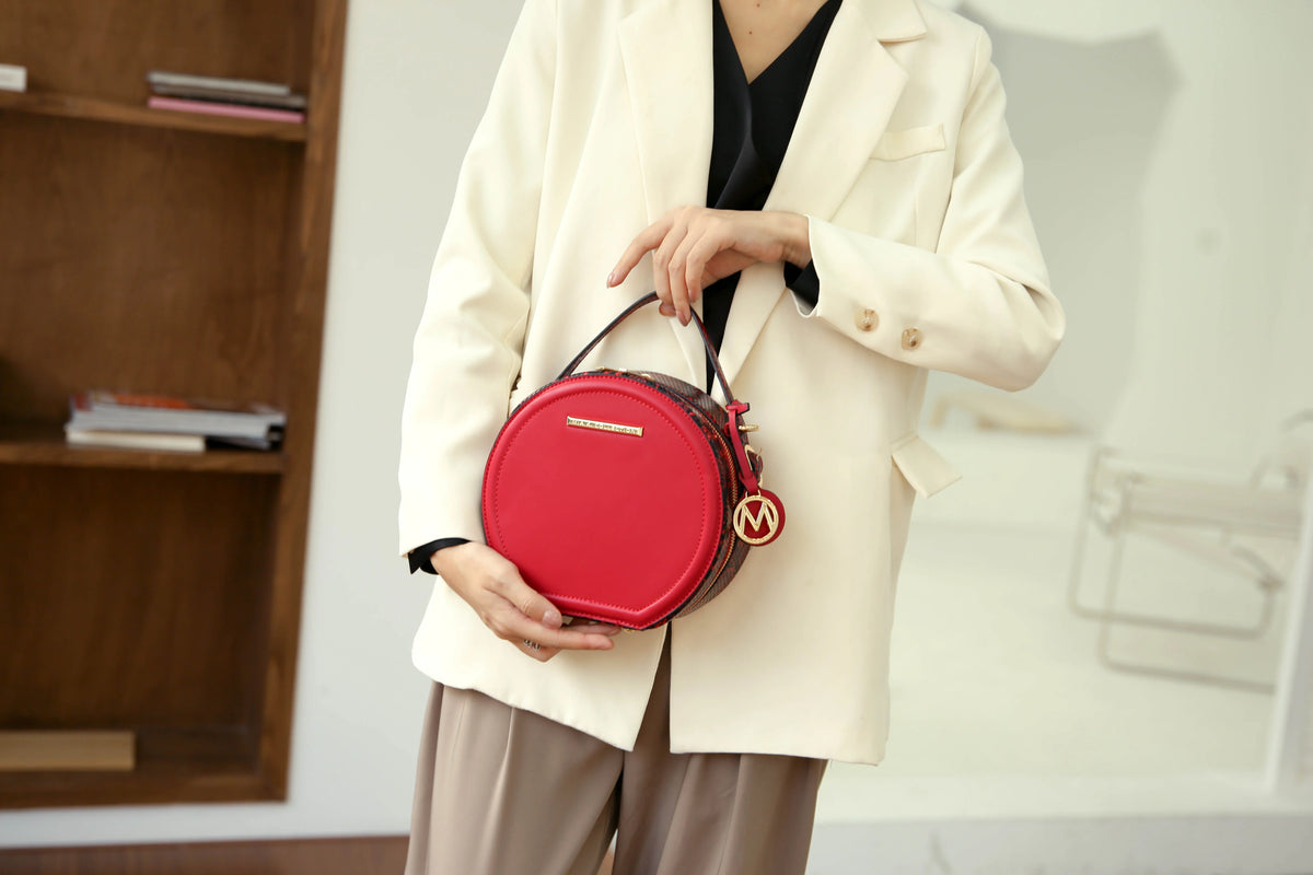 Red Vegan Leather Crossbody Bag F326